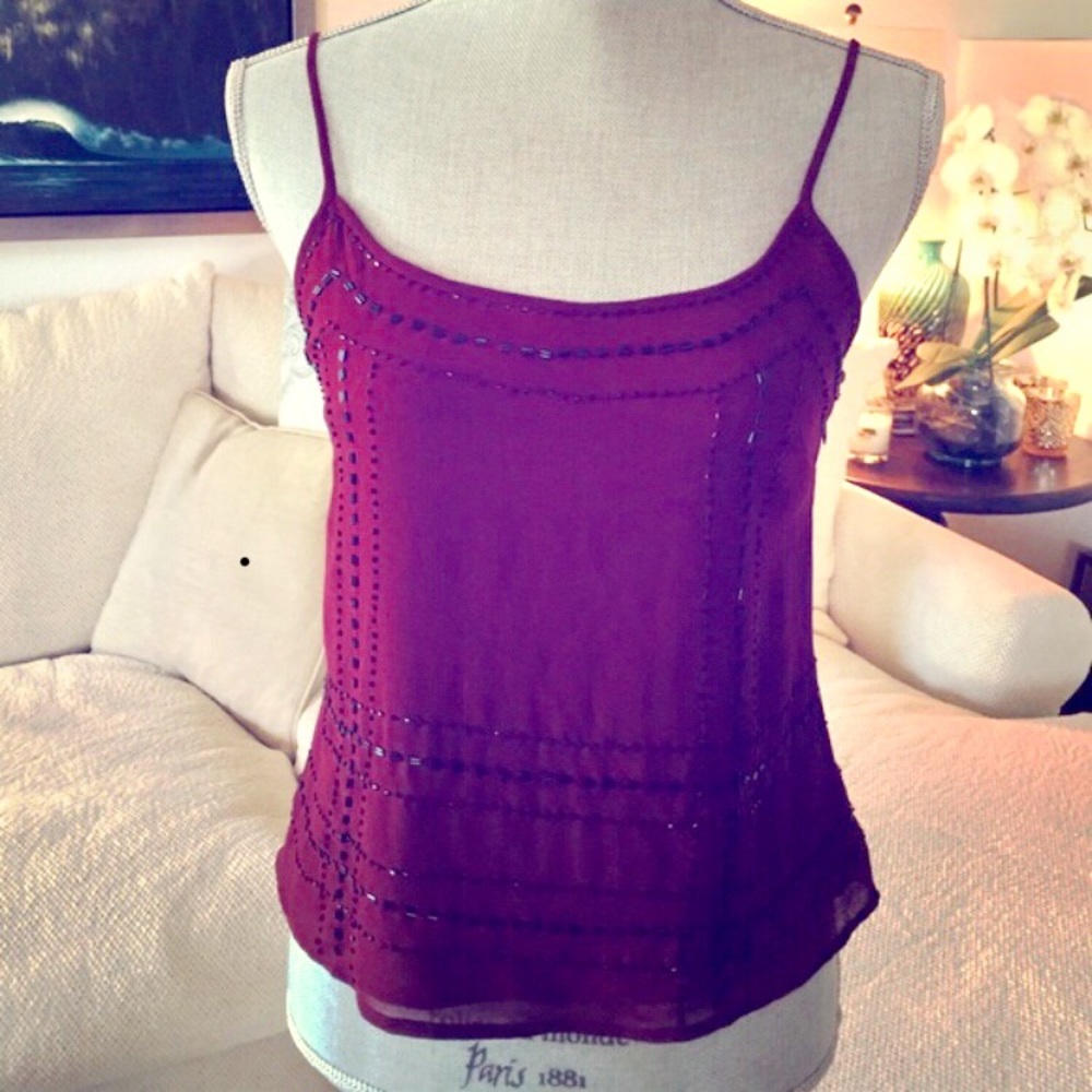 Forever 21 beaded merlot cami top.